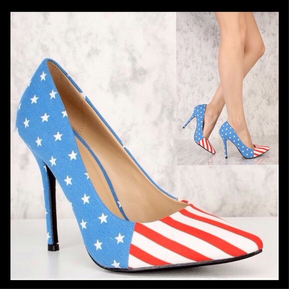 🇺🇸Size 8.5 Sexy America Flag Pumps High Heels - Picture 4 of 7